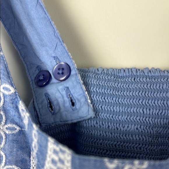 Fat Face The Serena Embroidered Blue Chambray Sleeveless Sundress Size Small - Picture 3 of 14